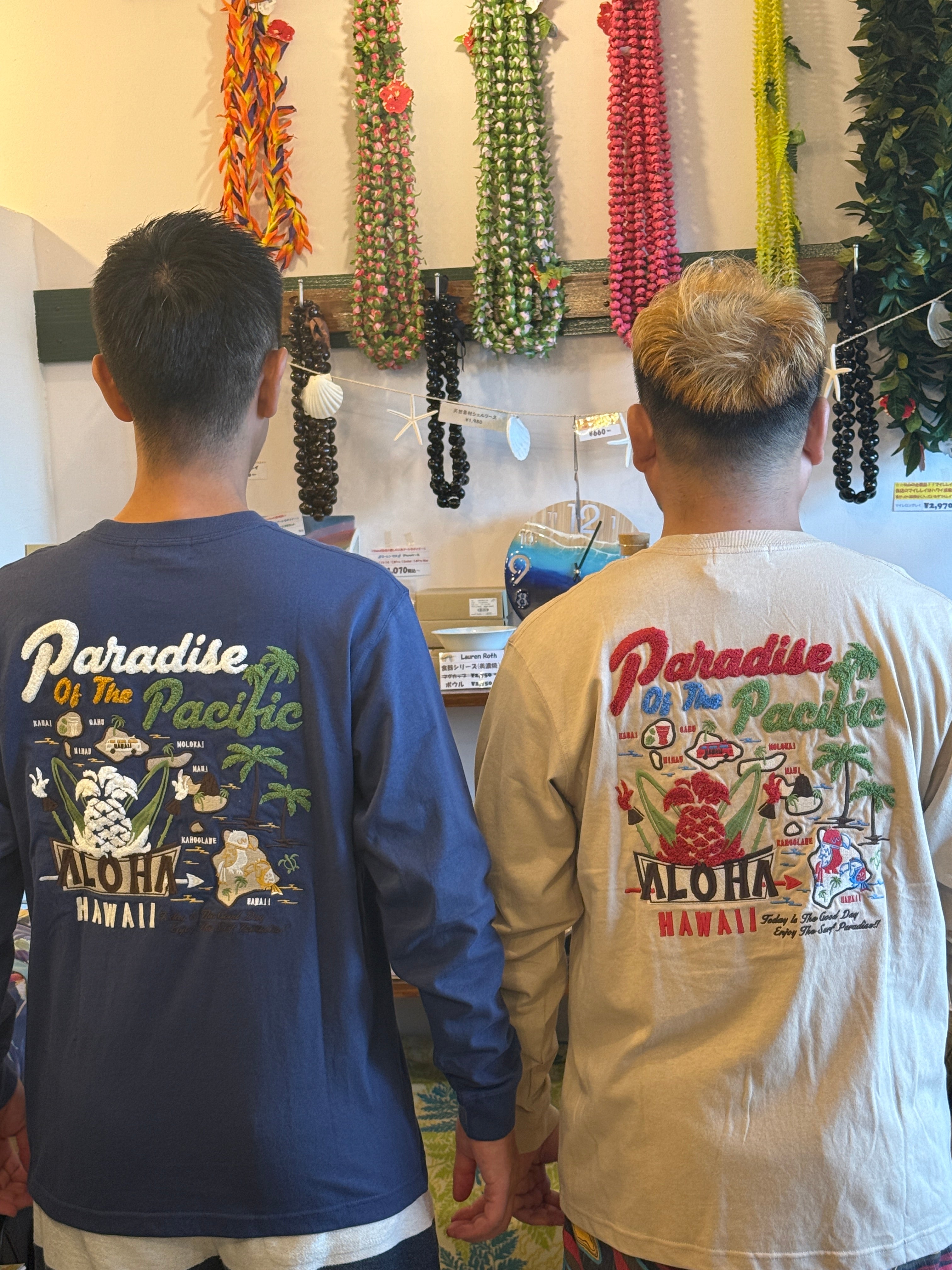 男女兼用】Hulalani Hawaii 刺繍ロングTシャツ(Hawaii island） – Lei