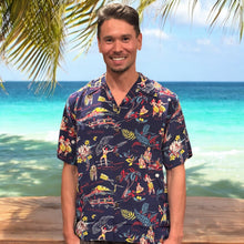 画像をギャラリービューアに読み込む, AVANTI( アバンティ)アロハシャツ“Hawaiian Scene” Navy