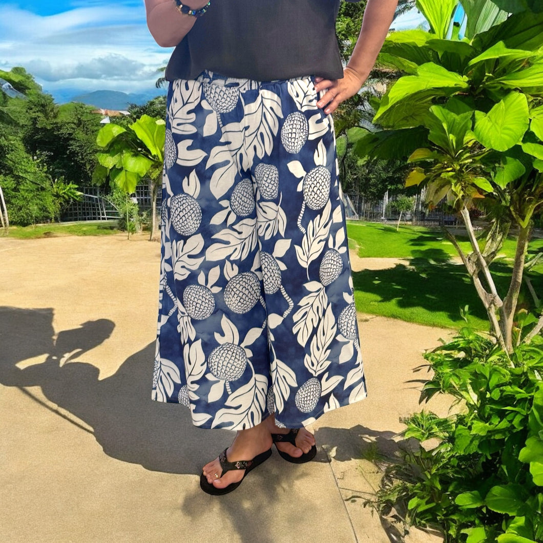 [Cool touch lining included] Lined summer jersey wide pants