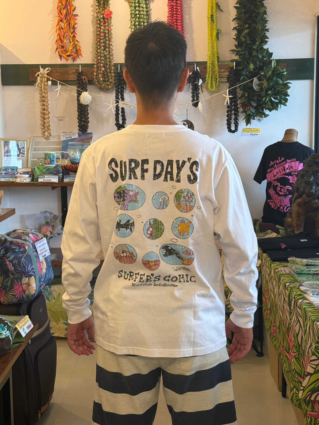 ※送料無料!!※【男女兼用】Surf Days プリントロングTシャツ