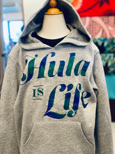 Load image into Gallery viewer, Hula is Life Lei Hulu Youth（キッズ用） パーカー （グレー&amp;Landyardブルー）
